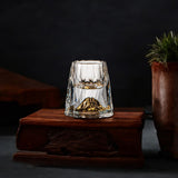 Luxe Kristallen Glazen met Goudvlokken – Handgemaakt – Set van 2 – Voor Whisky & Premium Dranken