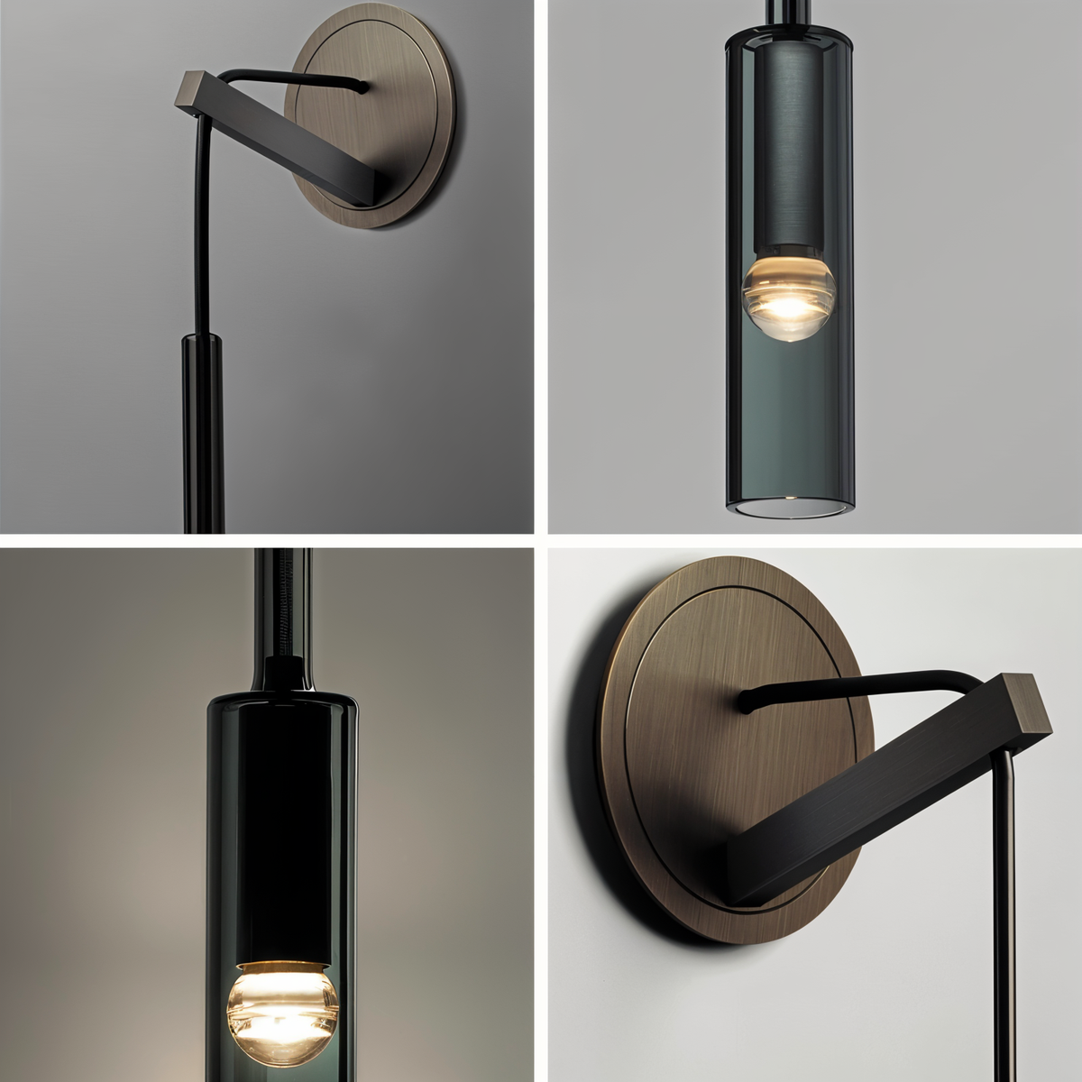Minimale Wandlamp met Rookglas – Orvane