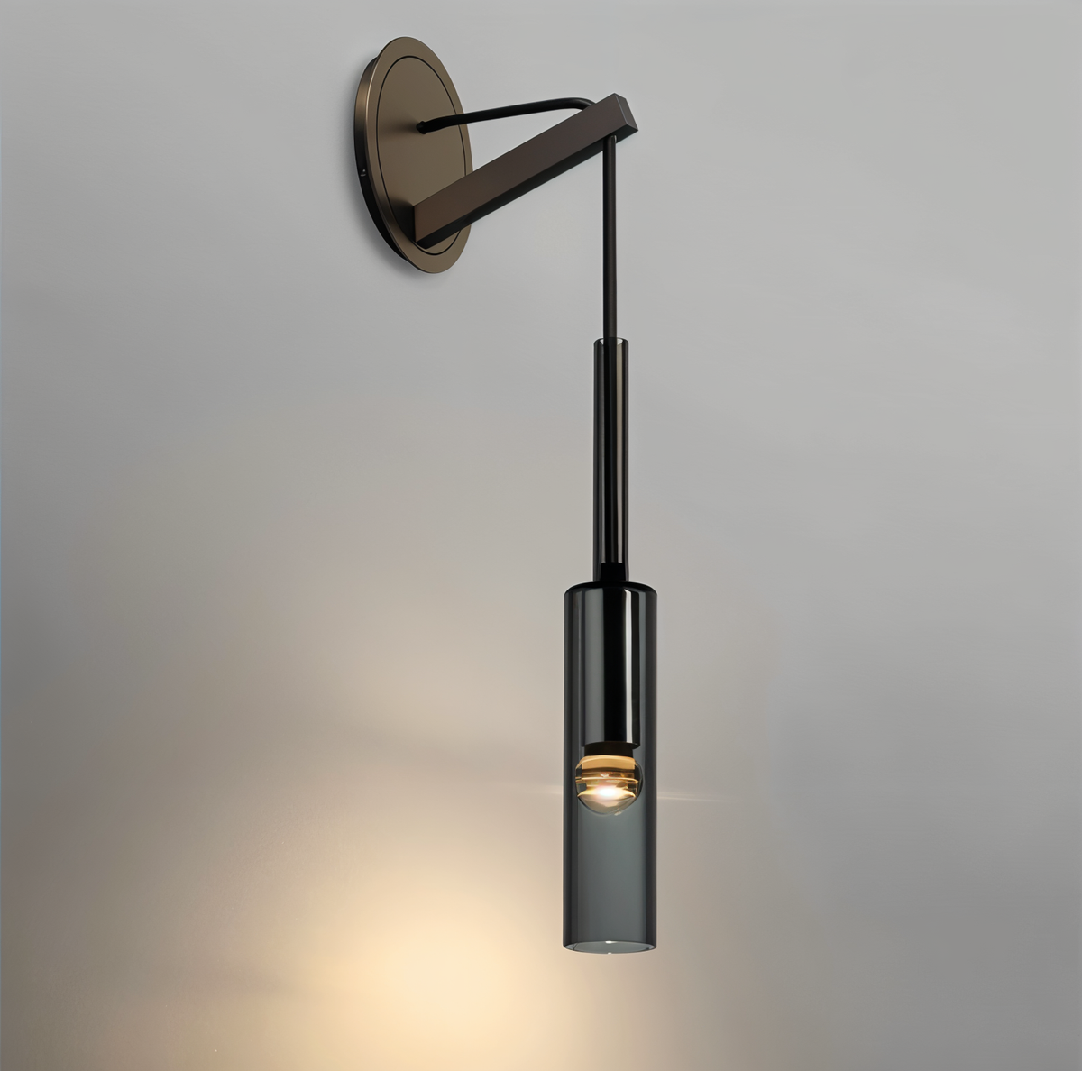 Minimale Wandlamp met Rookglas – Orvane