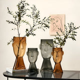 Artistic Head Glass Vase – Unieke Decoratieve Vaas voor Moderne Interieurs