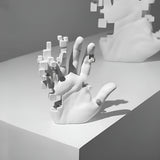 Mosaïek-Hand Standbeeld - Abstracte Hars Glitch Handpalm Figurine Ornament