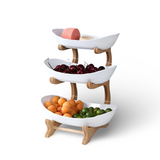 Meerlagige fruitschaal van hout - Moderne fruitschaal