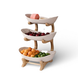 Meerlagige fruitschaal van hout - Moderne fruitschaal