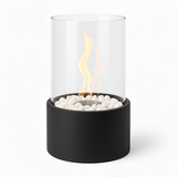 SleekFlame Tafelhaard - Stijlvolle zwarte metalen basis tafelvuur voor buiten