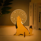 Houten Dier Tafel Lamp - WildGlow