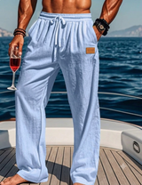 Heren Yoga & Strandbroek | Katoen-Linnen | Losse Pasvorm & Trekkoord | Ademend & Comfortabel