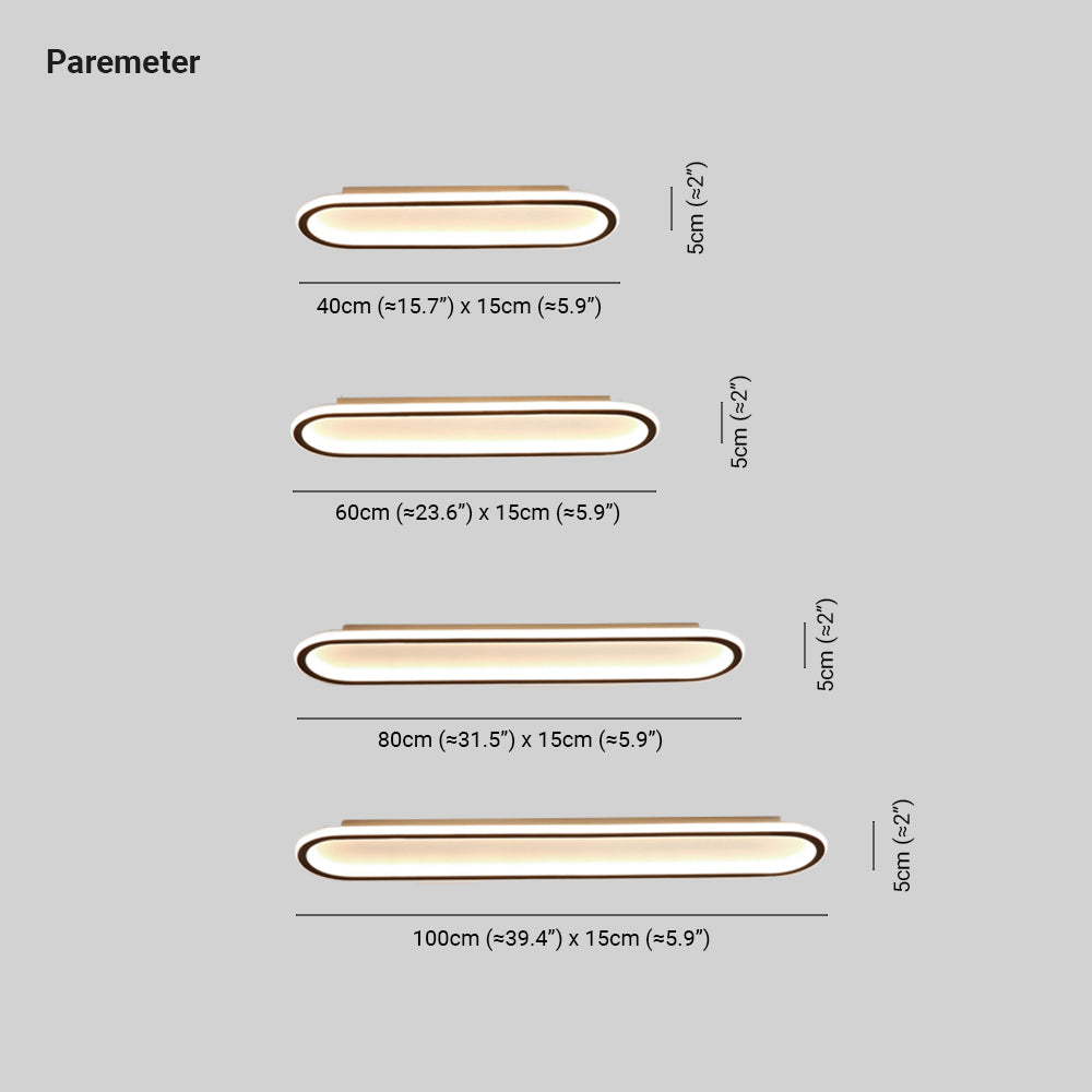 Minimalistisch Elliptische LED Plafondlamp Metaal/Acryl Zwart/Goud/Roségoud