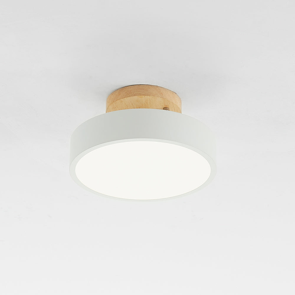 Minimalistische Houten LED Plafondlamp – Dimbaar 36W Natuurlijke Elegant