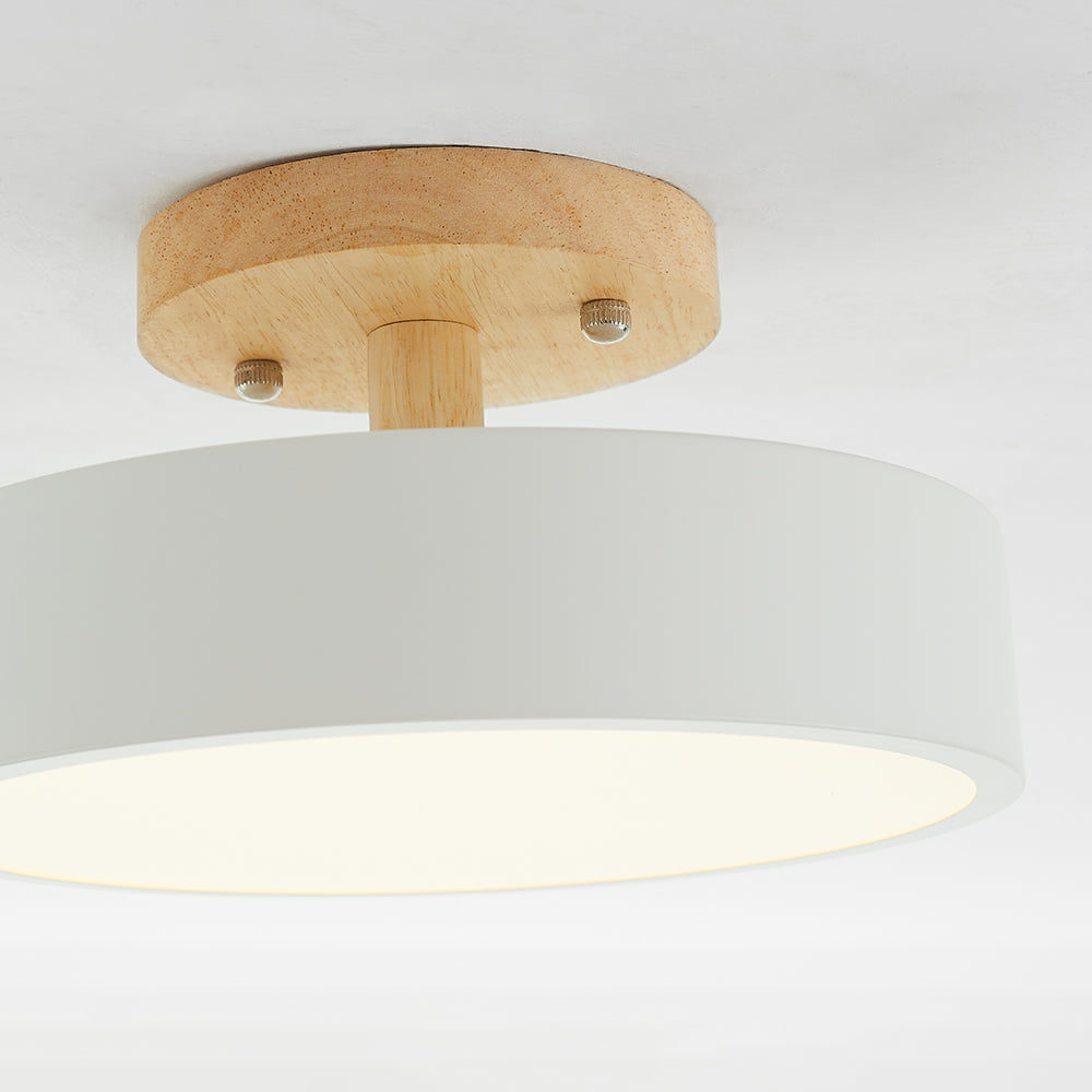 Minimalistische Houten LED Plafondlamp – Dimbaar 36W Natuurlijke Elegant