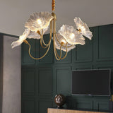Bladvormige Frosted Glass Kroonluchter – Elegante Vintage-Inspiratie Plafondlamp