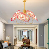 Bladvormige Frosted Glass Kroonluchter – Elegante Vintage-Inspiratie Plafondlamp