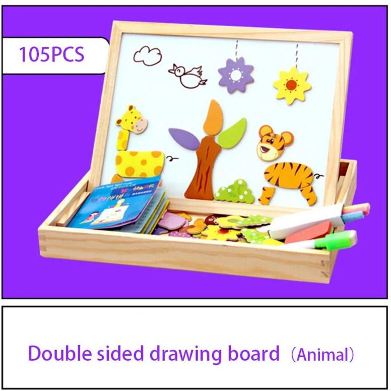 KreativBox Magnetspel – Leerplezier met Puzzel & Tekenbord