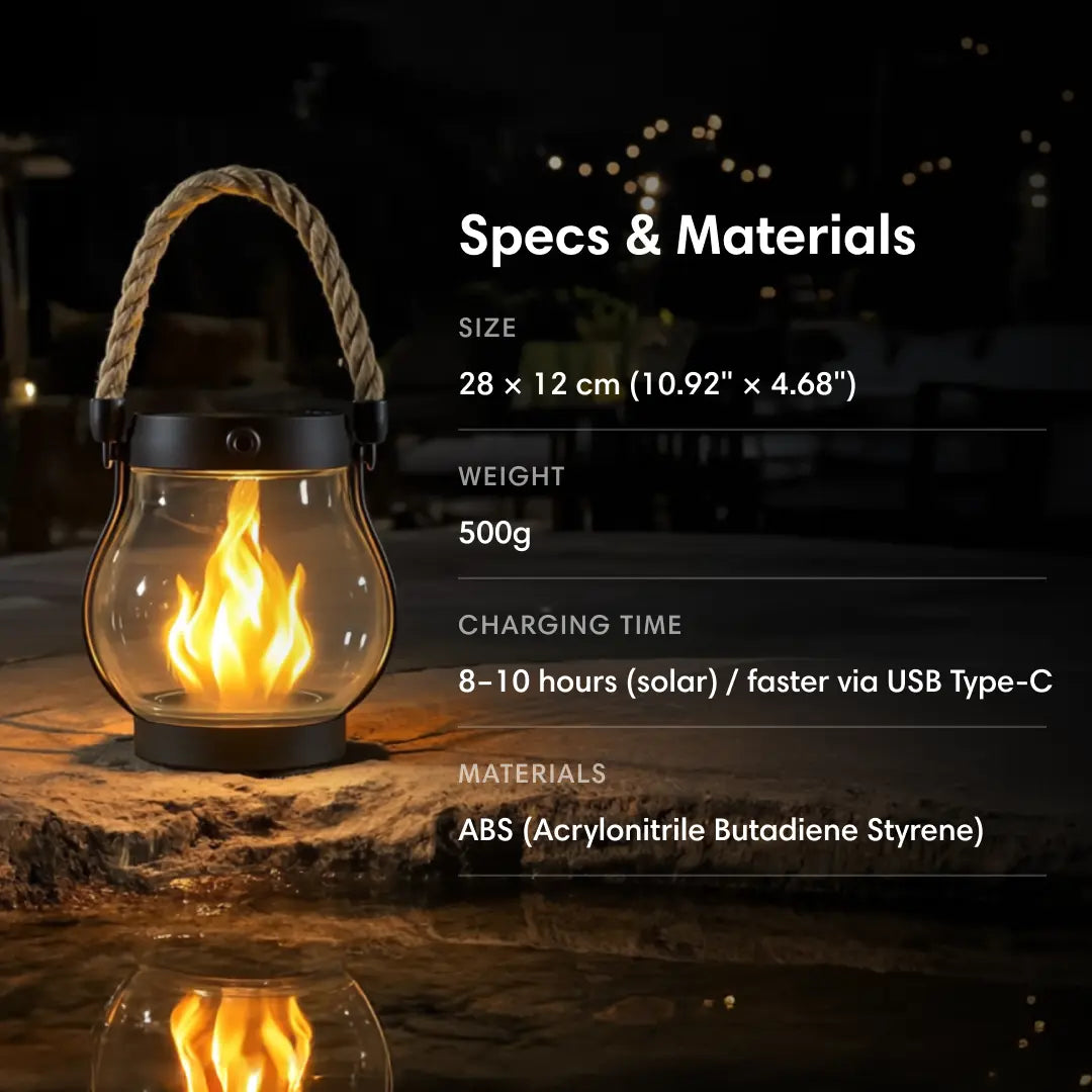 Lumora - Solar-lamp met realistische vlammenoptiek