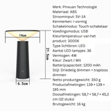 Remoteglo Draadloze Tafellamp – Oplaadbare LED Lamp met Afstandsbediening