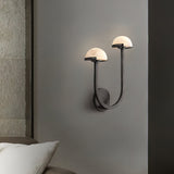 Paddenstoel Alabaster Wandlamp – Elegant Ontwerp van Natuursteen met Warme LED Glans