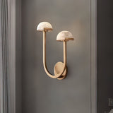 Paddenstoel Alabaster Wandlamp – Elegant Ontwerp van Natuursteen met Warme LED Glans