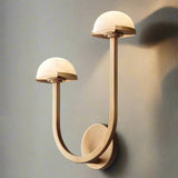 Paddenstoel Alabaster Wandlamp – Elegant Ontwerp van Natuursteen met Warme LED Glans