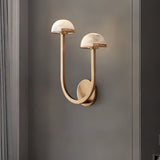 Paddenstoel Alabaster Wandlamp – Elegant Ontwerp van Natuursteen met Warme LED Glans
