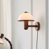 Paddenstoelen Houten Wandlamp – Elegante Eiken Afwerking met Zachte LED Glans