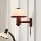 Paddenstoelen Houten Wandlamp – Elegante Eiken Afwerking met Zachte LED Glans