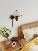 Paddenstoelen Houten Wandlamp – Elegante Eiken Afwerking met Zachte LED Glans