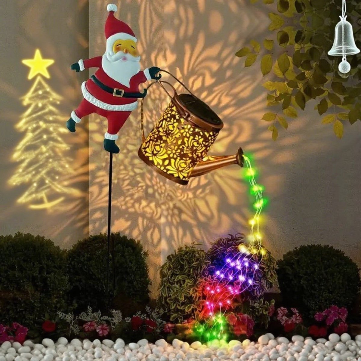 HOLLYPOUR – Zonne-kerstman Gieter Lantaarn voor gezellige Wintertuin Decoratie
