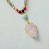 Rozenkwarts en Amazoniet Beschermketting - Livia