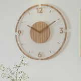 TimeWood - Nordische Stijlvolle Massieve Houten Wanduhr 14 Zoll