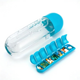 VitaBottle - Draagbare waterfles met ingebouwde pillendoos.