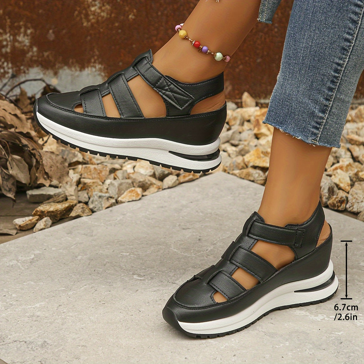 Platformsandalen – Klittenbandjes & Gewatteerde Zool