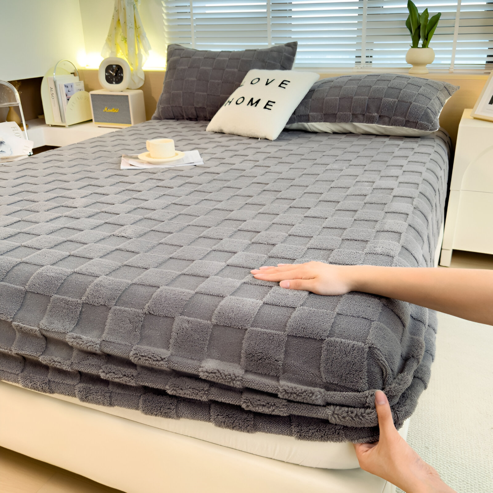 Premium Pluche Winter Hoeslaken – Antislip Comfort, Ademend, Extra Dik en Zacht Hoeslaken