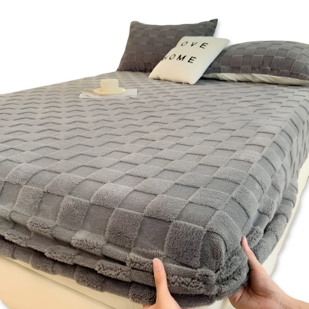 Premium Pluche Winter Hoeslaken – Antislip Comfort, Ademend, Extra Dik en Zacht Hoeslaken