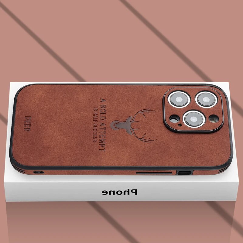 Luxe Hertenleren iPhone Hoes - Veltro