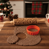 PATTERNPIN – Handgemaakte deegroller met decoratief kerstmotief