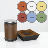 DIASHARP – Rollende Messcherpsteller-set met diamantslijper en houten platform