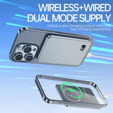 Ultradun extern batterij | snelle magnetische draadloze oplader met LED-scherm voor iPhone & Samsung