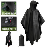 3-in-1 Outdoor Militair Regenmantel - Met Capuchon waterdichte Regenponcho met Mouwen, Motorregenbescherming, ideaal voor Kamperen, Wandelen en Reizen