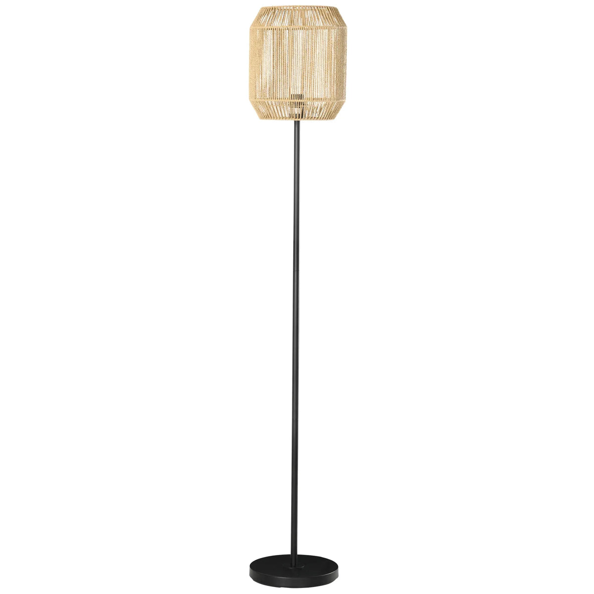 Moderne Staande Vloerlamp – Handgeweven Papieren Lampenkap – E27 Fitting – 164 cm – Voor Woonkamer & Slaapkamer