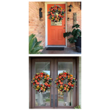 Autumna Charm Herfst Wreath | Pompoen & Riet | 40 cm | Handgemaakte Decoratie voor Herfst & Thanksgiving
