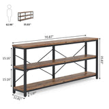 Tribesigns Consoletafel – Extra Lang, 3-Lagen Opslag, Industrieel Design met Metaal & Houtlook voor Woonkamer of Hal