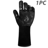 ThermaGrip Hittebestendige Grillhandschoen | Silicoon & Katoen | Antislip & vlamvertragend tot 800 °C | Voor Grill, Oven & BBQ | 1 stuk