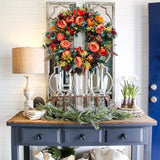 Autumna Charm Herfst Wreath | Pompoen & Riet | 40 cm | Handgemaakte Decoratie voor Herfst & Thanksgiving