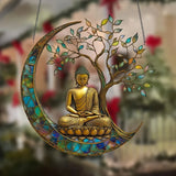 Acryl Zonnenvanger ZenLight | 2D Boeddha Decor | Raam- & Woonaccessoire | Spirituele Ruimte-inrichting