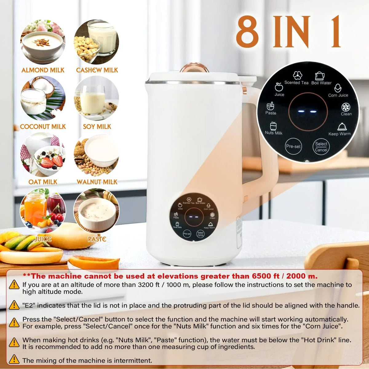 8-in-1 Notenmelkmaker (1000 ml) - NutriBlend