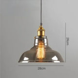 Industriële retro hanglamp met glas – Kappen van gerookt glas