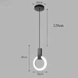 Moderne LED hanglamp gouden ring