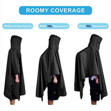 3-in-1 Outdoor Militair Regenmantel - Met Capuchon waterdichte Regenponcho met Mouwen, Motorregenbescherming, ideaal voor Kamperen, Wandelen en Reizen