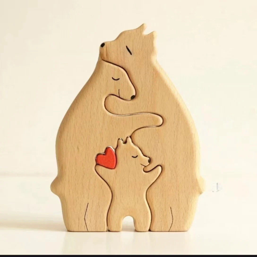 Houten Puzzel Moeder en Kind – Sfeervolle houten decoratie voor een liefdevol huis
