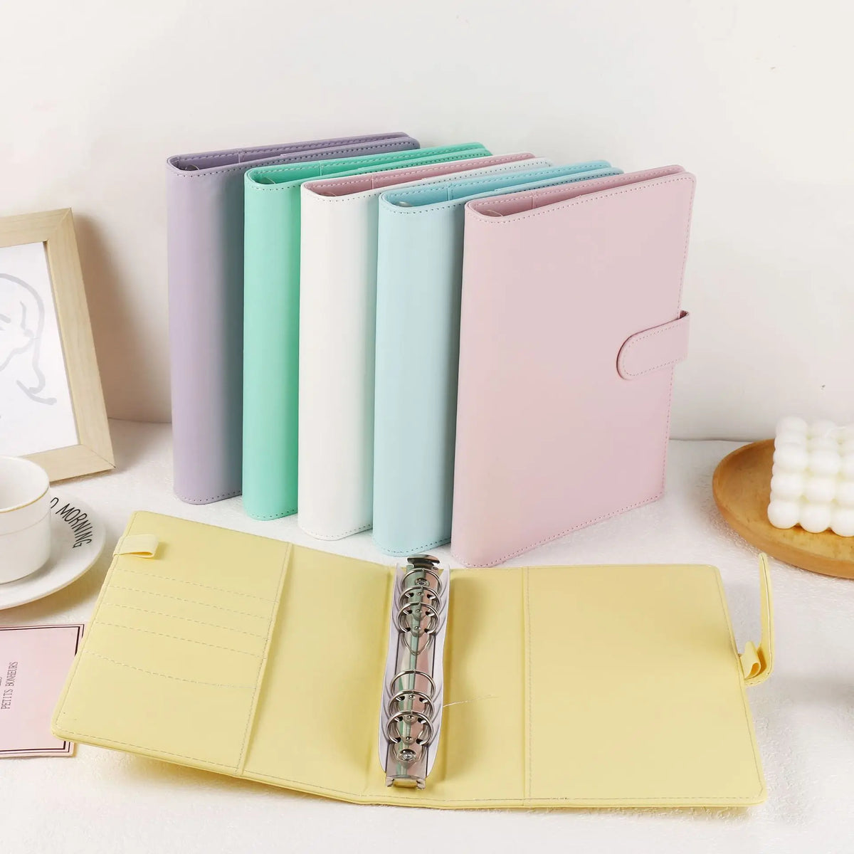 A5 PU lederen binder in macaronkleuren | Planner | DIY fotoalbum en agenda in één