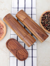 Luxueus Houten Zout- en Pepermolen Set met Dienblad – WoodSpice